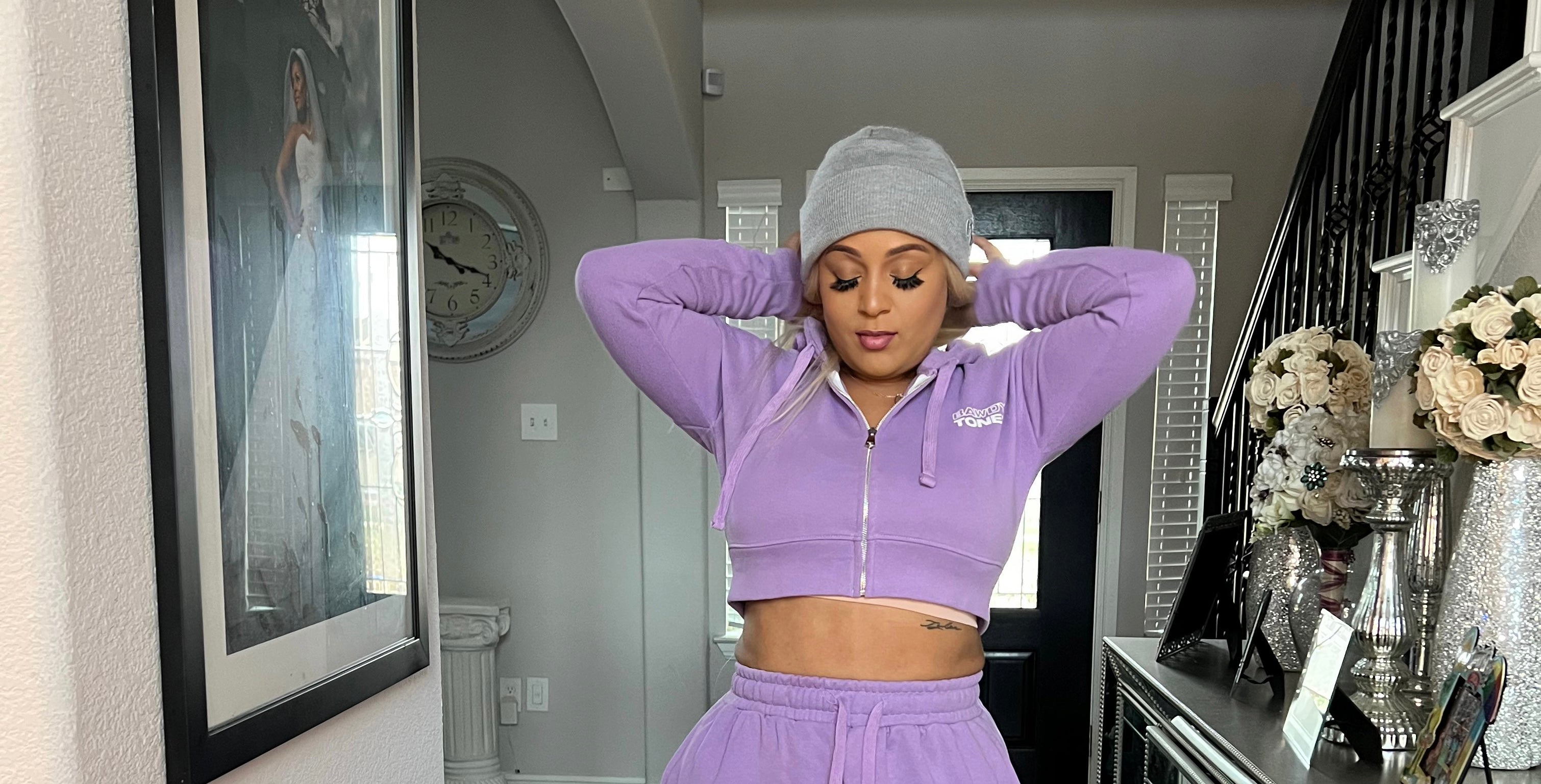 CROP TOP HOODIE LAVENDER