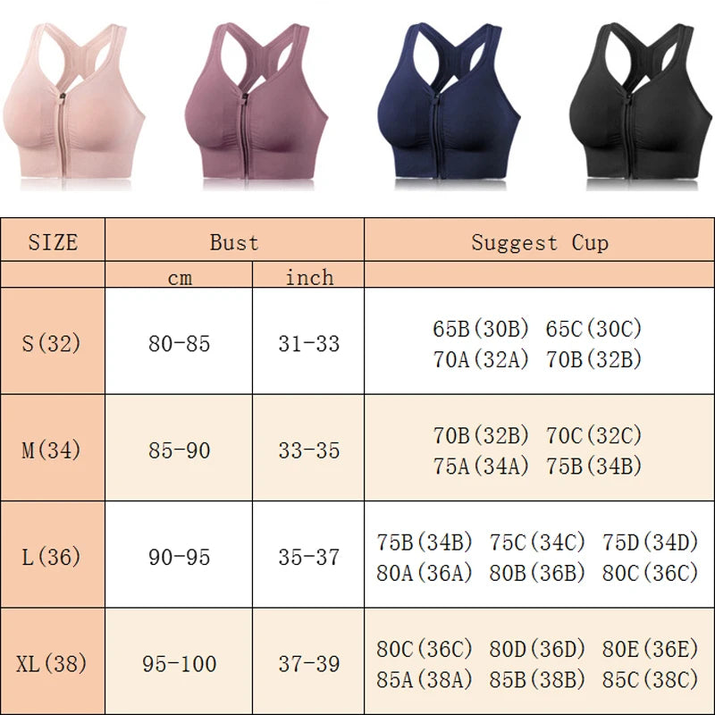 Zip up crop - High Impact Sports Bra for Women Zip Front Cross Back Workout Yoga Bras Bounce Control Running Yoga Bra with Zipper