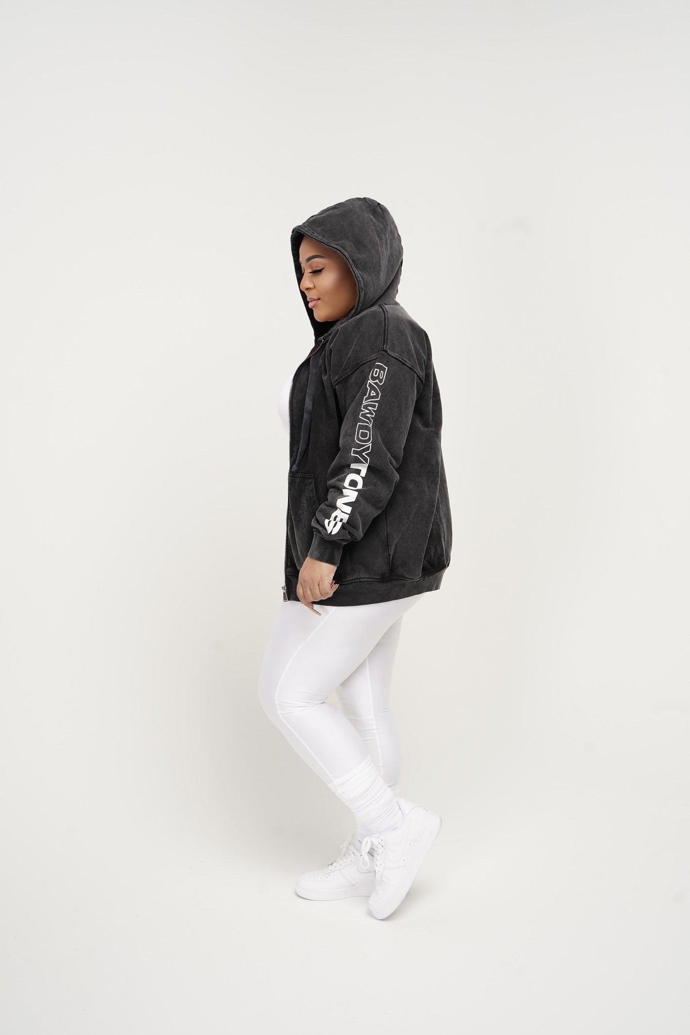 Zip Up HOODIE - BLACK